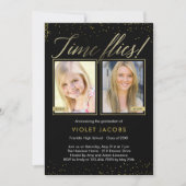 Time Flies EDITABLE COLOR Abschluss Einladung (Vorderseite)