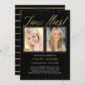 Time Flies EDITABLE COLOR Abschluss Einladung (Vorne/Hinten)