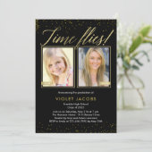 Time Flies EDITABLE COLOR Abschluss Einladung (Stehend Vorderseite)