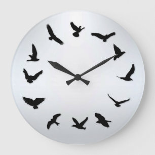 Time Flies Minimalist Novelty Bird Wall Clock Große Wanduhr