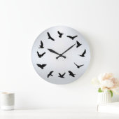 Time Flies Minimalist Novelty Bird Wall Clock Große Wanduhr (Zuhause)