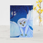 Time Flies, white owl card Karte (Gelbe Blume)