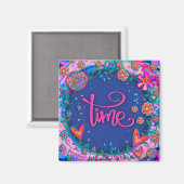 Time Floral Hübsch Hearts farbenfrohe Inspirivity Magnet (Vorderseite/Rückseite)