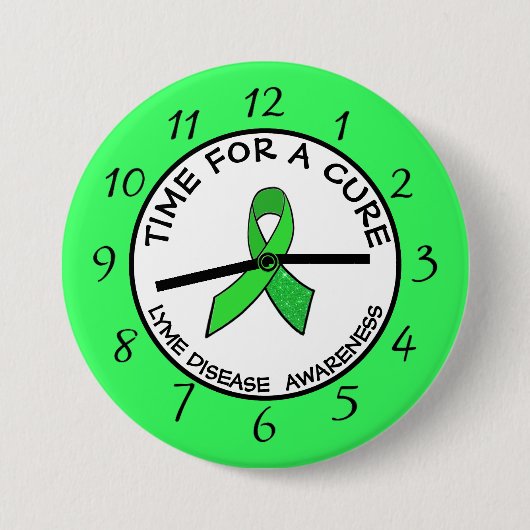 Time for a Cure Lime Awareness Ribbon Stickers Button (Vorderseite)