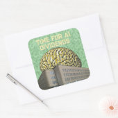 Time For AI Dividends Quadratischer Aufkleber (Umschlag)