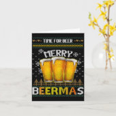 Time For Beer Merry Beermas Funny Christmas Beer L Karte (Gelbe Blume)
