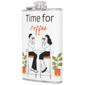 Time for Coffee Cute Couple Illustratio Mug, 15 oz Flachmann (Links)