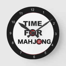 Time for Mahjong Runde Wanduhr