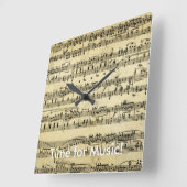 Time for Music Clock Quadratische Wanduhr (Winkel)