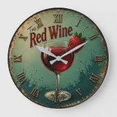 Time for Red Wine  Rustic Vineyard Große Wanduhr (Vorderseite)