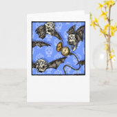 Time For Skull Bats - Pop Goth Nightmare Blank Karte (Gelbe Blume)