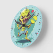 Time for Space Rage Rally Pickleball  Runde Wanduhr (Winkel)