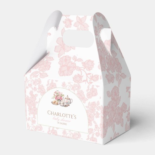 Time for Tea Baby Shower Elegant Tea Party Geschenkschachtel (Vorderseite)