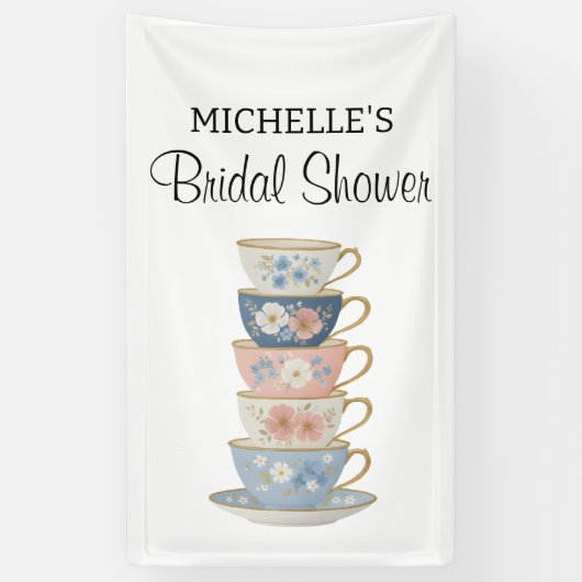 Time for Tea Bridal Shower Banner (Vertikal)