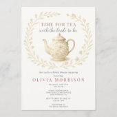 Time for Tea Bridal Shower Floral Wildflower Einladung (Vorderseite)