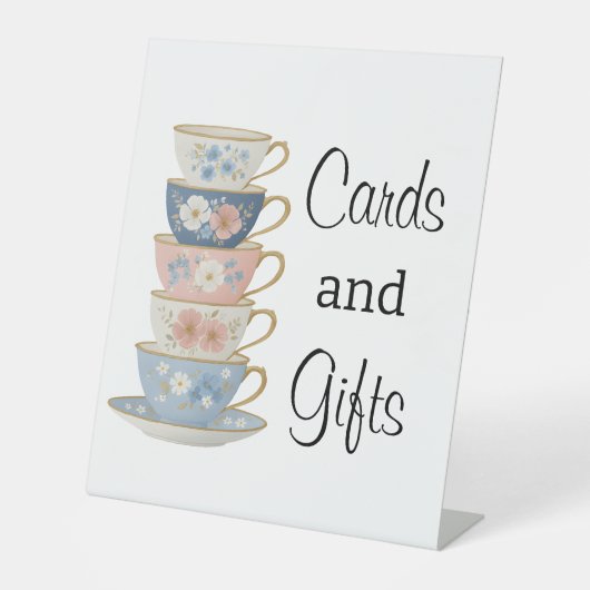 Time for Tea Bridal Shower Table Top Sign Sockelschild (Vorderseite)