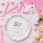 Time for Tea Elegant Pink Floral Toile Pappteller (Party)