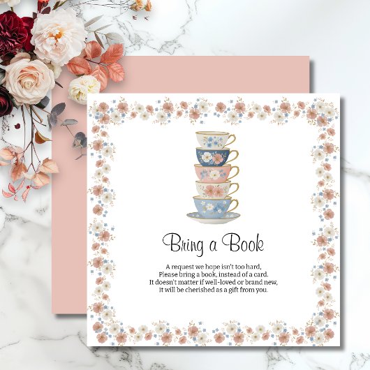 Time for Tea Floral Bridal Shower Enclosure Card Begleitkarte