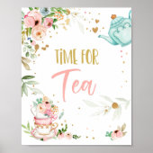 Time for Tea Party Baby is Brewing Baby Shower Poster (Vorne)