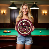 Time For Wine Grape Cheese Große Wanduhr