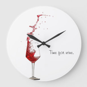 Time For Wine Große Wanduhr