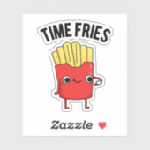 Time Fries Funny French Fries Pun Aufkleber (Blatt)