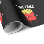 Time Fries Funny French Fries Pun Dark BG Geschenkpapier (Rolleneckpunkt)