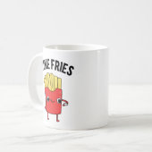 Time Fries Funny French Fries Pun Kaffeetasse (Vorderseite Links)