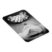 Time Hourglass Hände Stift zeichnend surreale Kuns Magnet (Rechte Seite)