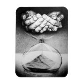 Time Hourglass Hände Stift zeichnend surreale Kuns Magnet (Vertikal)