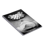 Time Hourglass Hände Stift zeichnend surreale Kuns Notizblock (Rechte Seite)