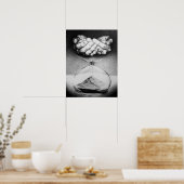 Time Hourglass Hände Stift zeichnend surreale Kuns Poster (Küche)