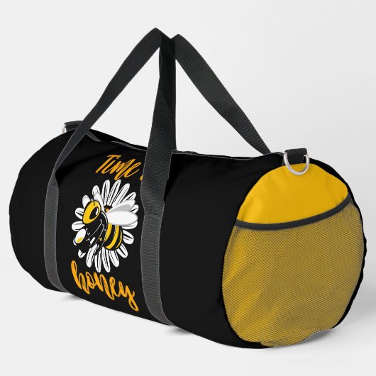 Time Is Honey Bee Flower  Duffle Bag (Rechte Ecke)