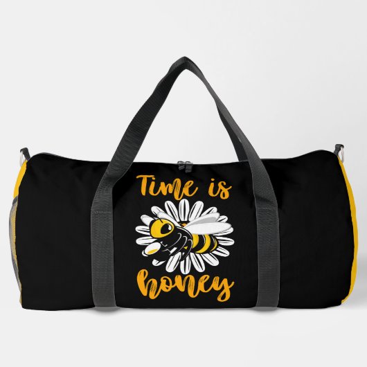 Time Is Honey Bee Flower  Duffle Bag (Rückseite)