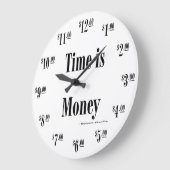 Time is Money Clock - Black text Große Wanduhr (Winkel)
