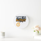 Time Is Money – Hustle Mindset T-Shirt | Entrepren Runde Wanduhr (Zuhause)