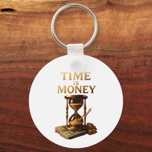 Time Is Money | Powerful Motivational Design Schlüsselanhänger (Rückseite)