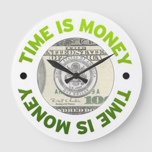 Time is Money Wall Clock Große Wanduhr (Vorderseite)