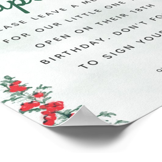 Time Kapsel Baby Duschempfehlung Rustikales Tomato Poster (Ecke)