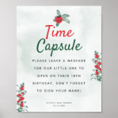 Time Kapsel Baby Duschempfehlung Rustikales Tomato Poster (Vorne)