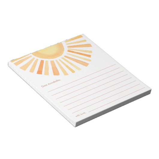 Time Kapsel Boho Sonnenschein Gelb Orange Notizblock (angewinkelt)