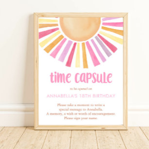 Time Kapsel Boho Sonnenschein Mädchen 1. Geburtsta Poster