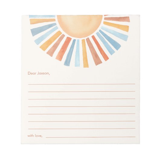 Time Kapsel Boho Sonnenschein Notizblock (Vorderseite)