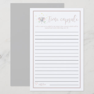 Time Kapsel Elephant Baby Shower Game