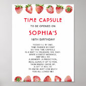 Time Kapsel Erdbeere 1. Geburtstag Poster (Vorne)
