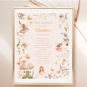 Time Kapsel Fairy Mushroom Hütte Boho Birthday Poster