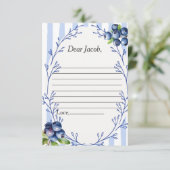 Time Kapsel Gedicht Blueberry Response-Karte Einladung (Stehend Vorderseite)