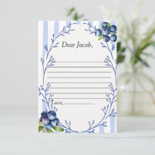 Time Kapsel Gedicht Blueberry Response-Karte Einladung