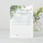 Time Kapsel Keepake Baby Dusche Grüne Thema Einladung (Stehend Vorderseite)