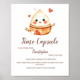 Time Kapsel Niedlich Kleine Dumpling Babydusche Poster